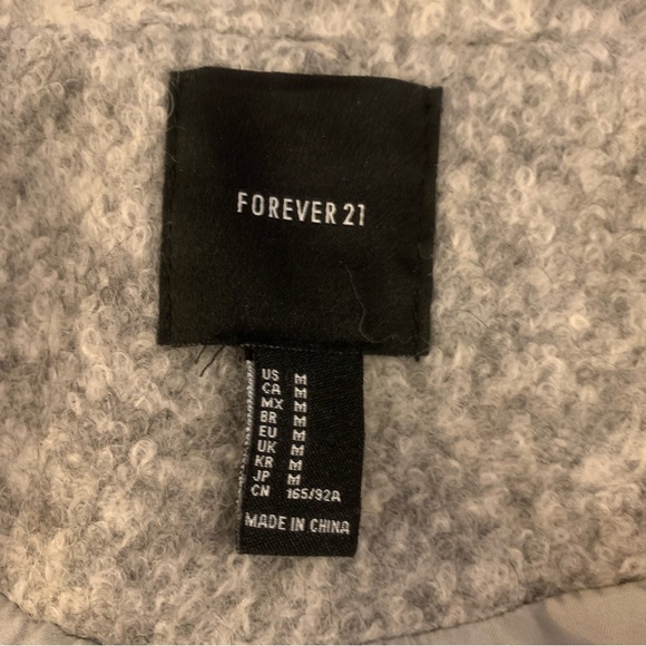 Forever 21 Gray Wool Blend Boucle Cocoon Car Coat Size M - Picture 6 of 8